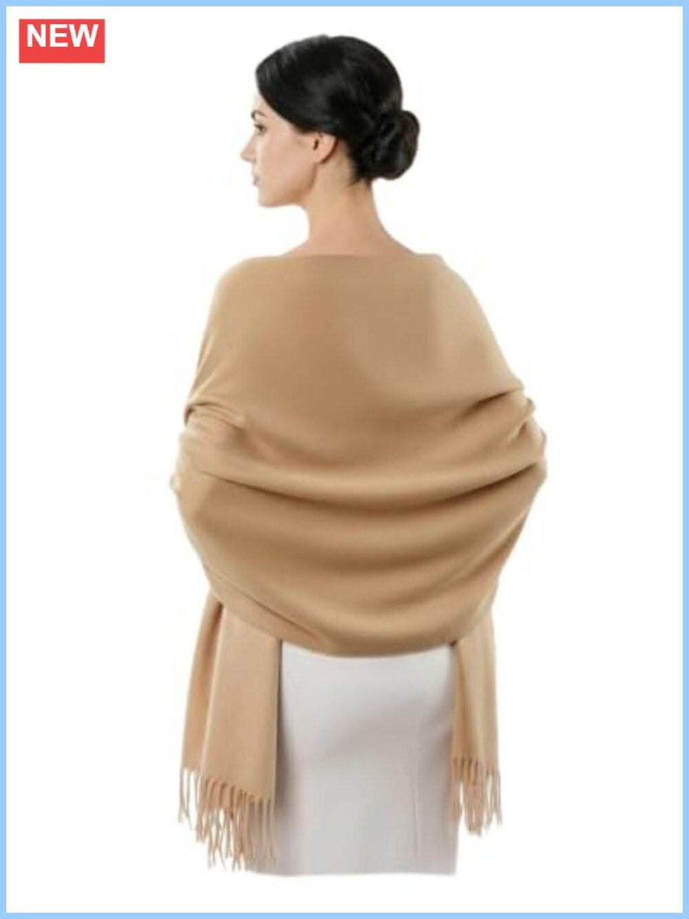 Oversized Plaid Winter Scarf Shawl Wrap with Tassels Soft Warm